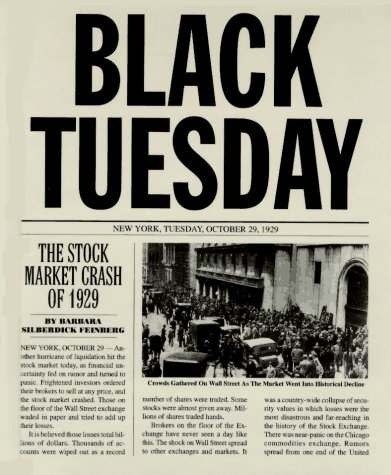 Black Tuesday, The Stock Market Crash 1929